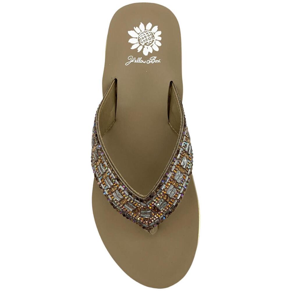 Yellow Box Women's Sunvale Slip-On Wedged Thong Sandal Taupe - Medium - Picture 2 of 3